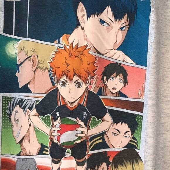 Haikyuu!! 2nd Season Anime Graphic T-Shirt X-Large Heather Gray Short Sleeve - Picture 6 of 9